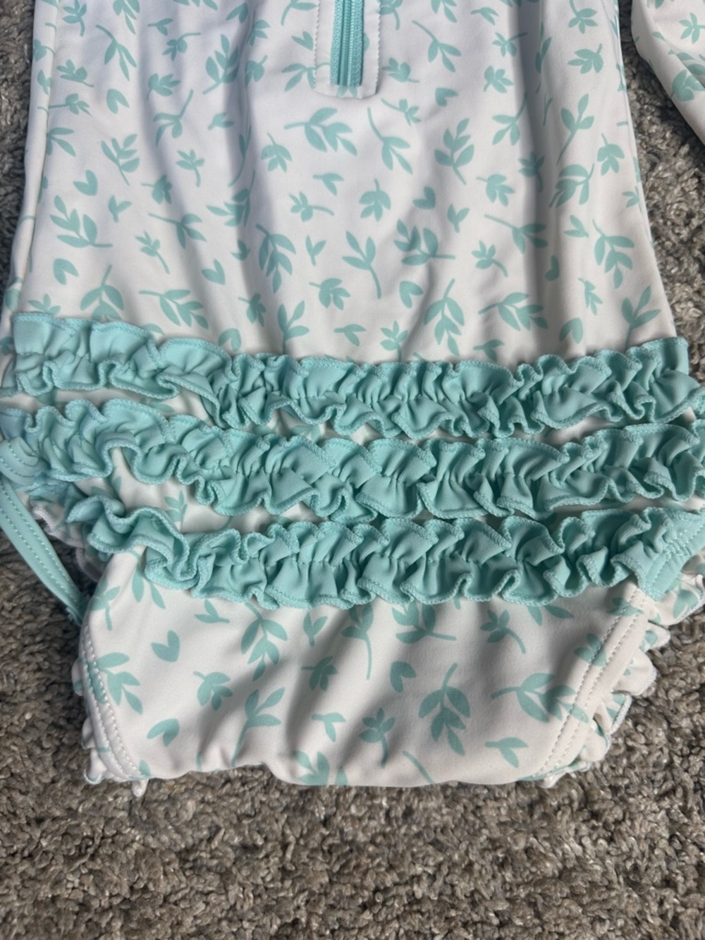 RuffleButts Whimsical Charm Long Sleeve One Piece Rash Guard swimsuit 6-12 month - Picture 5 of 6